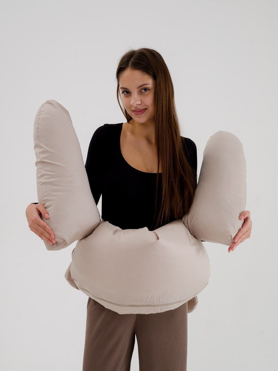 снимок Подушка для беременных в форме банана (бумеранга) 3 в 1 PandaHug 170х30 см, с завязками от магазина BIO-TEXTILES ОПТ