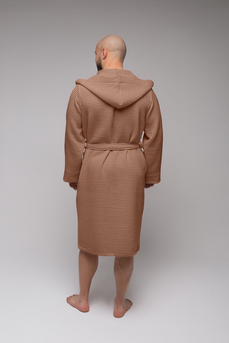 снимок Халат вафельный PandaHug Оrlando мокко капюшоном от магазина BIO-TEXTILES ОПТ