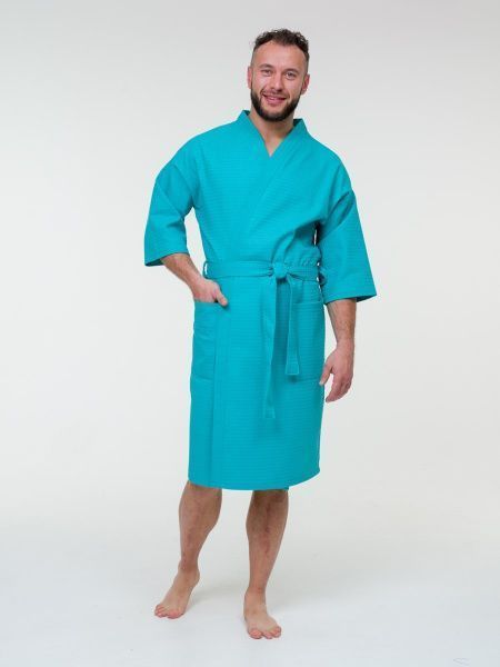 Халат вафельный изумрудный