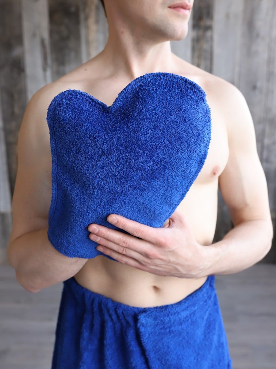 снимок Набор для сауны мужской васильковый (заказ от 20шт.) от магазина BIO-TEXTILES ОПТ