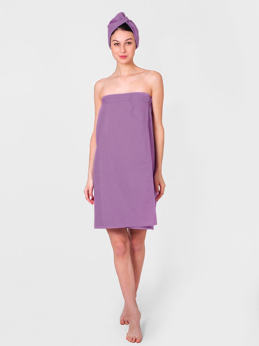 снимок Набор для сауны вафельный сиреневый от магазина BIO-TEXTILES ОПТ