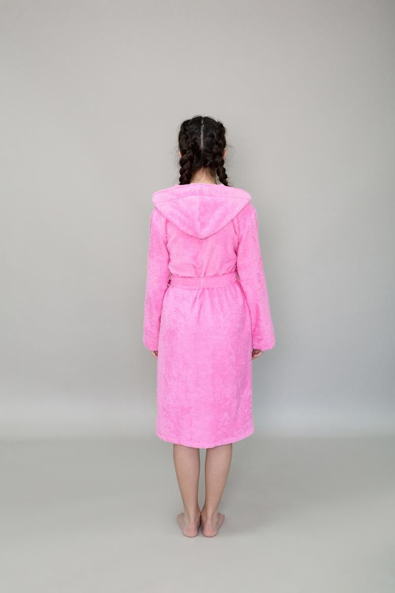 снимок Халат махровый детский с капюшоном розовый от магазина BIO-TEXTILES ОПТ