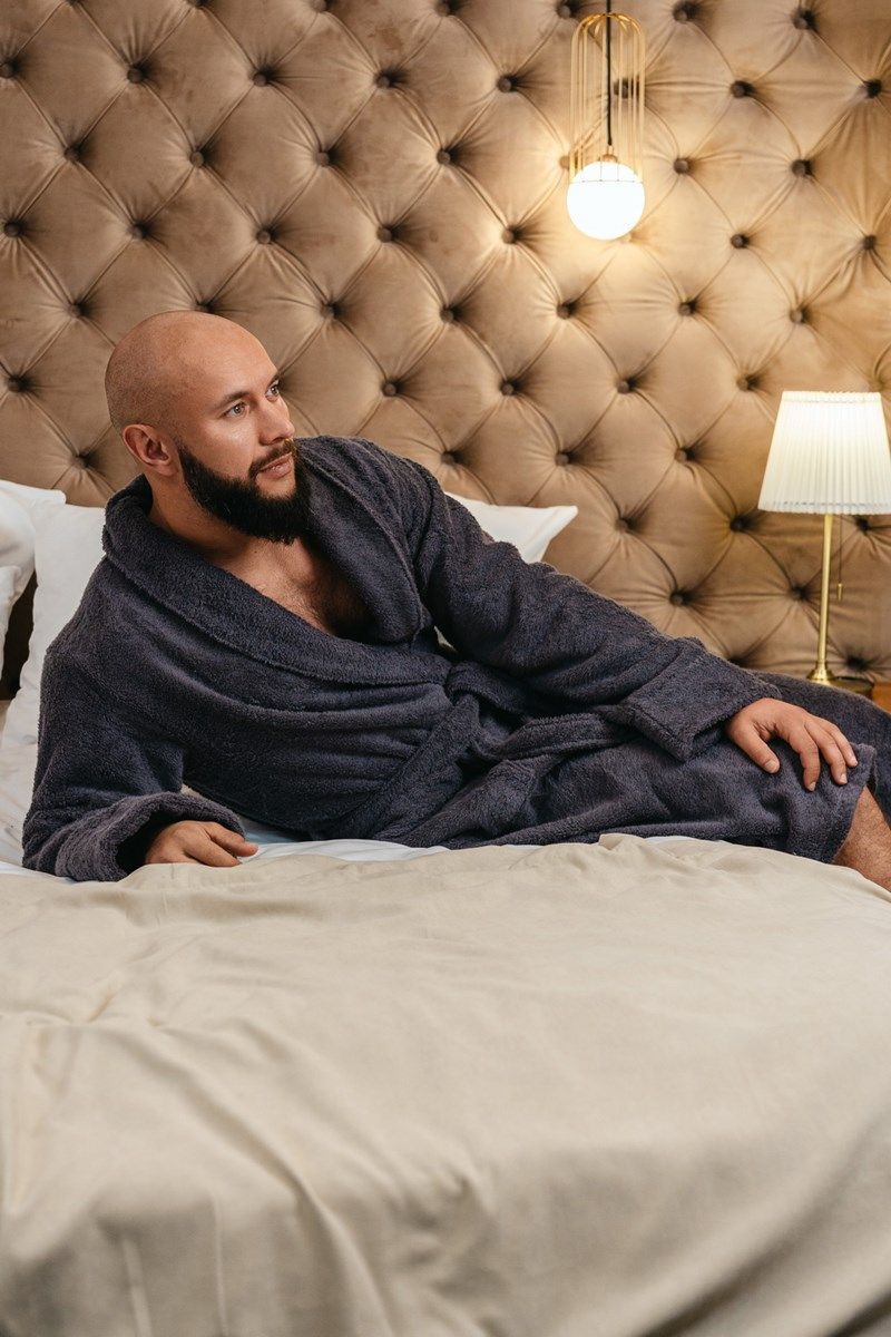 снимок Халат махровый мужской темно-серый от магазина BIO-TEXTILES ОПТ